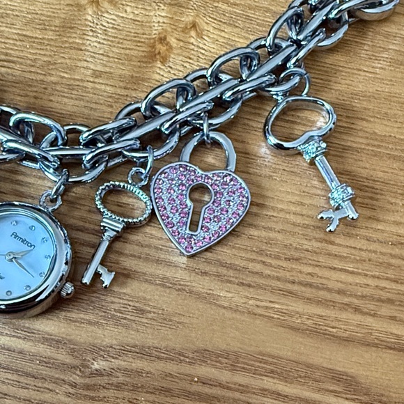 Silver Tone Charms Bracelet with Keys and Locks - Picture 3 of 4